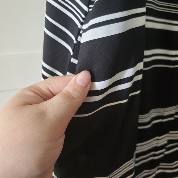 Spence Black and White Stripped Button Down Dress - Picture 3 of 4